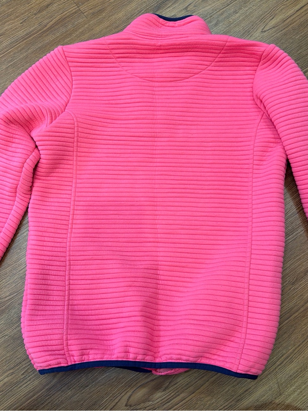 Simply Southern Hot Pink Quilted Snap Pullover with Navy Trim - Picture 5 of 5